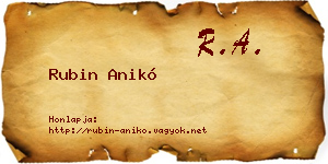 Rubin Anikó névjegykártya